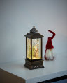 Lanterne m/glittervand, julemand og LED-lys